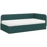 vidaXL Kotna postelja z vzmetnico Temno zelena 100 x 200 cm blago, (5000106054) | Shoptok.si