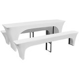 Furnova 3 bele prevleke za gasilske mize in klopi raztegljive 220 x 50 x 80 cm, (21930461) | Shoptok.si