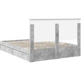  Postelja s shranjevanjem z vzglavjem Betonsko siva 150 x 200 cm, (5000105869) | Shoptok.si
