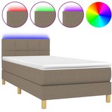  box spring s madracem LED smeđesivi 80 x 200 cm tkanina | shoptok.hr