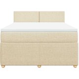  Krevet s oprugama i madracem krem 140 x 190 cm od tkanine | shoptok.hr