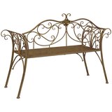  Vrtna klupa 2-Broj sjedala 130 x 47 x 90 cm Čelik Antikno smeđa | shoptok.hr