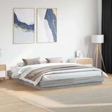  Posteljni okvir z LED diodami siva sonoma 180x200 cm | Shoptok.si