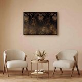  Slika - Baroque Ornaments in Patinated Gold and Browns: Retro Motif 90x60 U crnom drvenom okviru | shoptok.hr