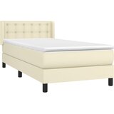  s oprugama i madracem krem 90 x 200 cm od umjetne kože | shoptok.hr