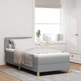 vidaXL Box Spring Postelja z Vzmetnico Svetlo Siva 90x200 cm Tkanina Cene