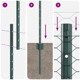  Stupovi za ograde 11 kom U-kanal zelena 120 cm čelik šesterokraka ograda zelena 1.2x50 m čelik | shoptok.hr