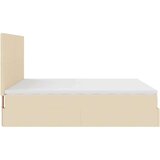 vidaXL Otomanski posteljni okvir z vzmetnicami krem 160x200 cm blago, (21609262) | Shoptok.si