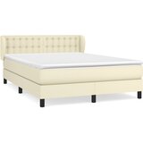 vidaXL Box spring postelja z vzmetnico krem 140x190 cm umetno usnje, (20899844) | Shoptok.si