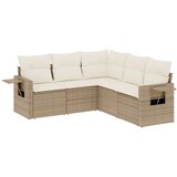  5-dijelni vrtni set sofa s jastucima bež od poliratana | shoptok.hr