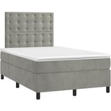 Box spring krevet s madracem svjetlosivi 120x200 cm baršunasti | shoptok.hr
