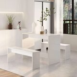 vidaXL 3-dijelni blagovaonski set visoki sjaj bijeli od iverice | shoptok.hr