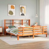  Knjižna postelja brez vzmetnice vošč. rjava 180x200 cm borovina, (21609899) | Shoptok.si