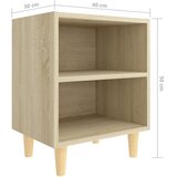 vidaXL Nočna omarica z lesenimi nogami sonoma hrast 40x30x50 cm, (20808687) | Shoptok.si
