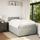vidaXL Krevet s oprugama i madracem svjetlosivi 120x190 cm baršunasti | shoptok.hr