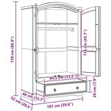 Ormarić Garderobna omara Bela 101 x 52 x 170 cm Masivno borovo les, (5000131746) | Shoptok.si