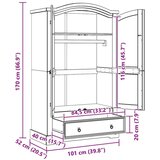 Ormarić s ladicama Bijelo 101 x 52 x 170 cm Čvrsto borovo drvo | shoptok.hr