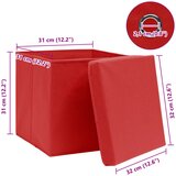  Kutije za pohranu i poklopci 10 kom crvene 32x32x32 cm tkanina | shoptok.hr