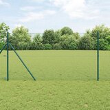 vidaXL varjena žična ograja s 7 stebrički Zelena 1.4x10 m Jeklo Cene