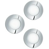 TWEEN LIGHT set ugradbenih LED svjetiljki Fueva (3 W, D x Š x V: 8,5 x 8,5 x 3 cm, Srebrne boje, 3 Kom., Topla bijela) | shoptok.hr