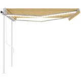  Automatska tenda sa senzorom za vjetar LED 4x3 5 m žuto-bijela | shoptok.hr