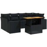 vidaXL 7-dijelni set vrtnih sofa od poliratana s jastucima crni | shoptok.hr