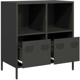 vidaXL Komoda črna 68x39x73,5 cm hladno valjano jeklo | Shoptok.si