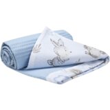 Medi Partners Blanket 75x100 cotton + cotton Waffle – Deer and hedgehog + light blue Waffle | shoptok.hr