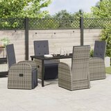  Vrtni set za objed 5 kom. Siva poliratan | shoptok.hr
