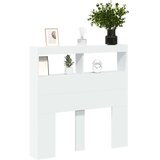 vidaXL Omarica za vzglavje postelje LED bela 100x17x102 cm | Shoptok.si
