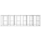 vidaXL Vanjski kavez za pse od pocinčanog čelika s krovom 14 52 m² | shoptok.hr