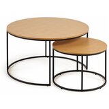 Kave Home Okrogle mizice v kompletu 2 kos s hrastovo ploščo ø 80 cm Yona - Kave Home Cene