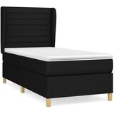 vidaXL Box spring postelja z vzmetnico črn 90x190 cm blago | Shoptok.si