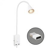BRILONER 2175-016 - fleksibilna zidna lampa sa usb portom 1xGU10/10W/230V bela | Eponuda.com