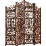 Sobna Ročno izrezljan paravan 4-delni rjav 160x165cm trden mangov les, (20619877) | Shoptok.si