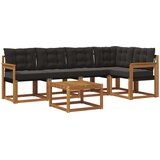  Set vanjskih sofa 6 kom. Prirodna i crna | shoptok.hr