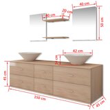  7-Dijelni Set Namještaja za Kupaonicu sa Umivaonikom Bež | shoptok.hr