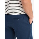 Ombre Men's SLIM FIT short shorts in structured melange knit - black | Shoptok.si