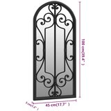  Vrtno ogledalo crno 100 x 45 cm željezno za vanjsku upotrebu | shoptok.hr