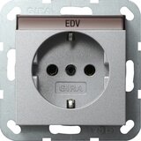 Gira Schuko vtičnica, aluminijasta z napisno ploščico, System55 045726, (20859452) | Shoptok.si