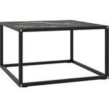 vidaXL Klubska mizica črna s črnim marmornim steklom 60x60x35 cm Cene