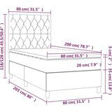  Box spring postelja z vzmetnico LED temno siva 80x200 cm blago, (20789446) | Shoptok.si