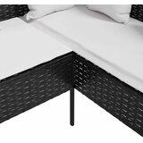  Garnitura L-oblika od poliratana s jastucima crna | shoptok.hr