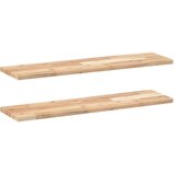 vidaXL Plutajuće police 2 kom 100x20x2 cm Neobrađeno puno drvo akacije - Prirodna 100 x 20 x 2 cm 2 1 | shoptok.hr