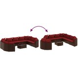  10-dijelni set vrtnih sofa od poliratana s jastucima smeđi | shoptok.hr