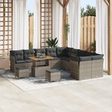 vidaXL 13-dijelni set vrtnih sofa s jastucima Siva Poli Ratan Akacija | shoptok.hr