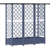  Povišeni krevet s mrežom i krovom Sivi 164 x 40 x 123 cm PP | Shoptok.si