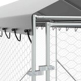Vanjski kavez za pse s krovom srebrni 2x6x2,5 m pocinčani čelik | shoptok.hr