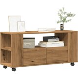 vidaXL TV omarica s kolesi artisan hrast 102x34,5x43 cm inženirski les Cene