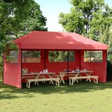Šator za svadbe - šator za zabave Tamno crvena 292 x 580 x 315 cm Oxford tkanina - Tamno crvena s dvije bočne zidove Da | shoptok.hr